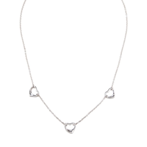 Tiffany & Co. Jewelry - Tiffany & Co. Elsa Peretti Open Heart Station Necklace Sterling Silver